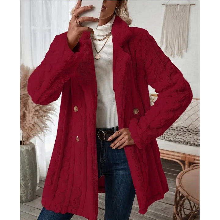 Ladies Cozy Knit Coat with Double Integrated Pockets Lune London