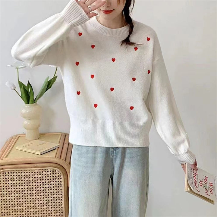 Pull femme avec motif cœur et coupe décontractée Chic & Stil