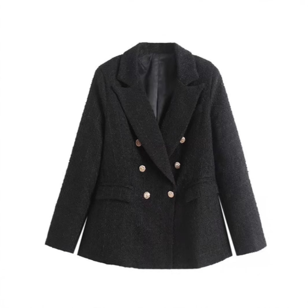 Tweed blazer jacket for women with double-breasted buttons and elegant cut Lune London
