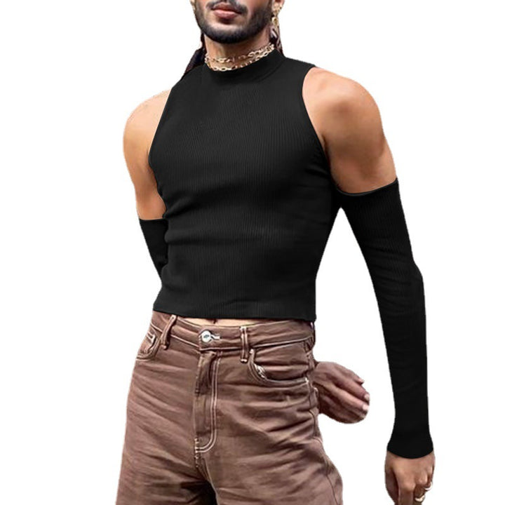 Men's sleeveless top with high collar in fashion and long sleeve design Lune London