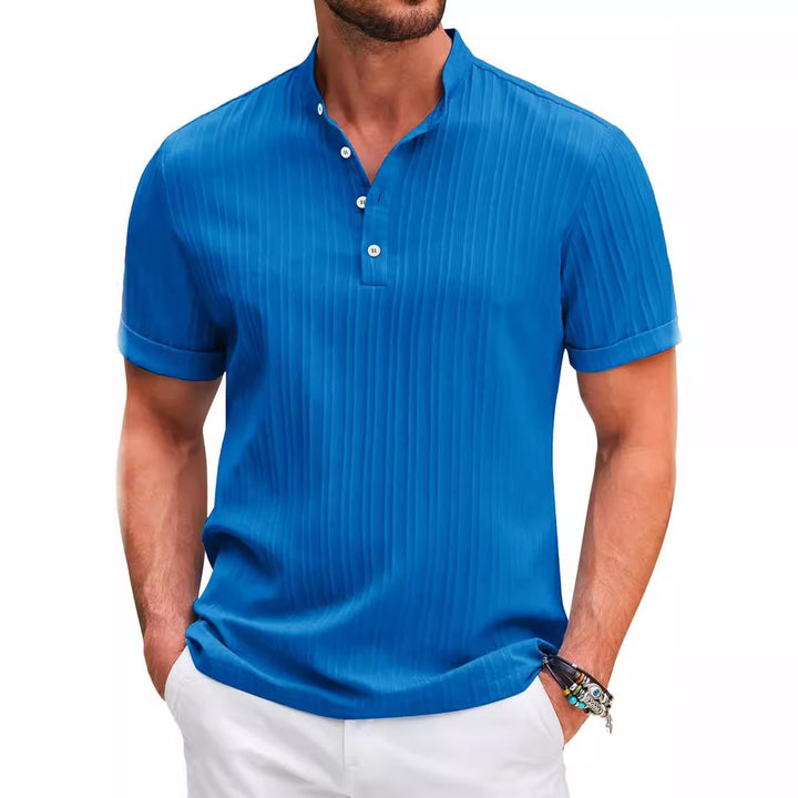 Men's trendy short-sleeve polo with textured design Lune London