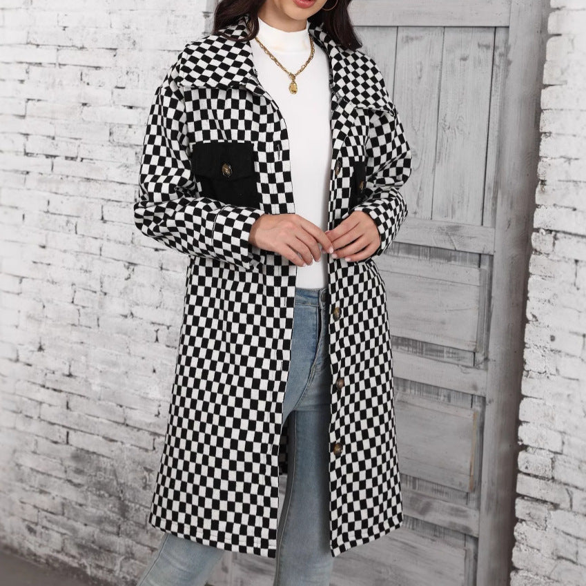 Plaid overshirt jacket for women with pockets and button detail Lune London