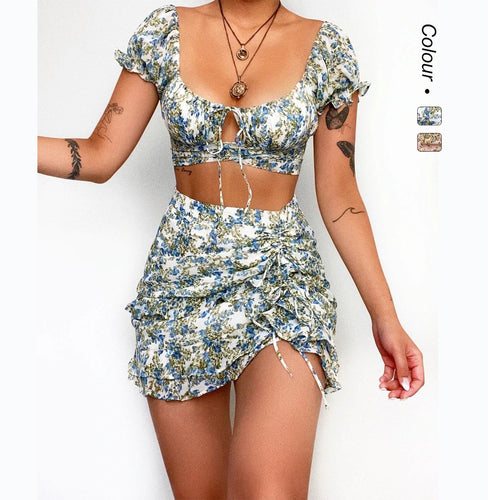 Women's Crop Top and Mini Skirt Set Lune London