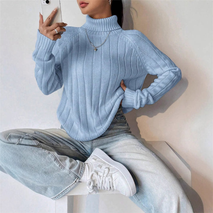 Lune London Women's Knit Sweater with High Collar