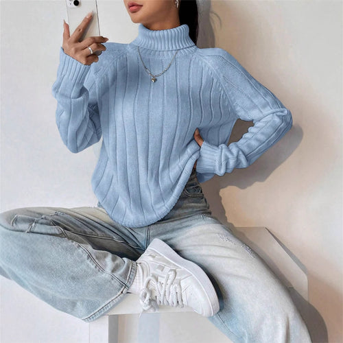 Lune London Women's Knit Sweater with High Collar