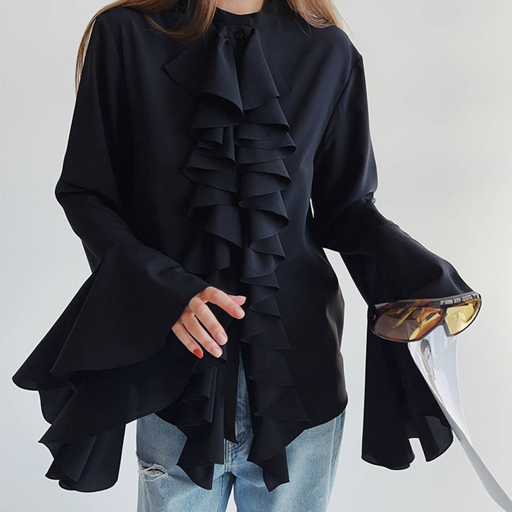 Ruffled blouse for women with flared sleeves Lune London