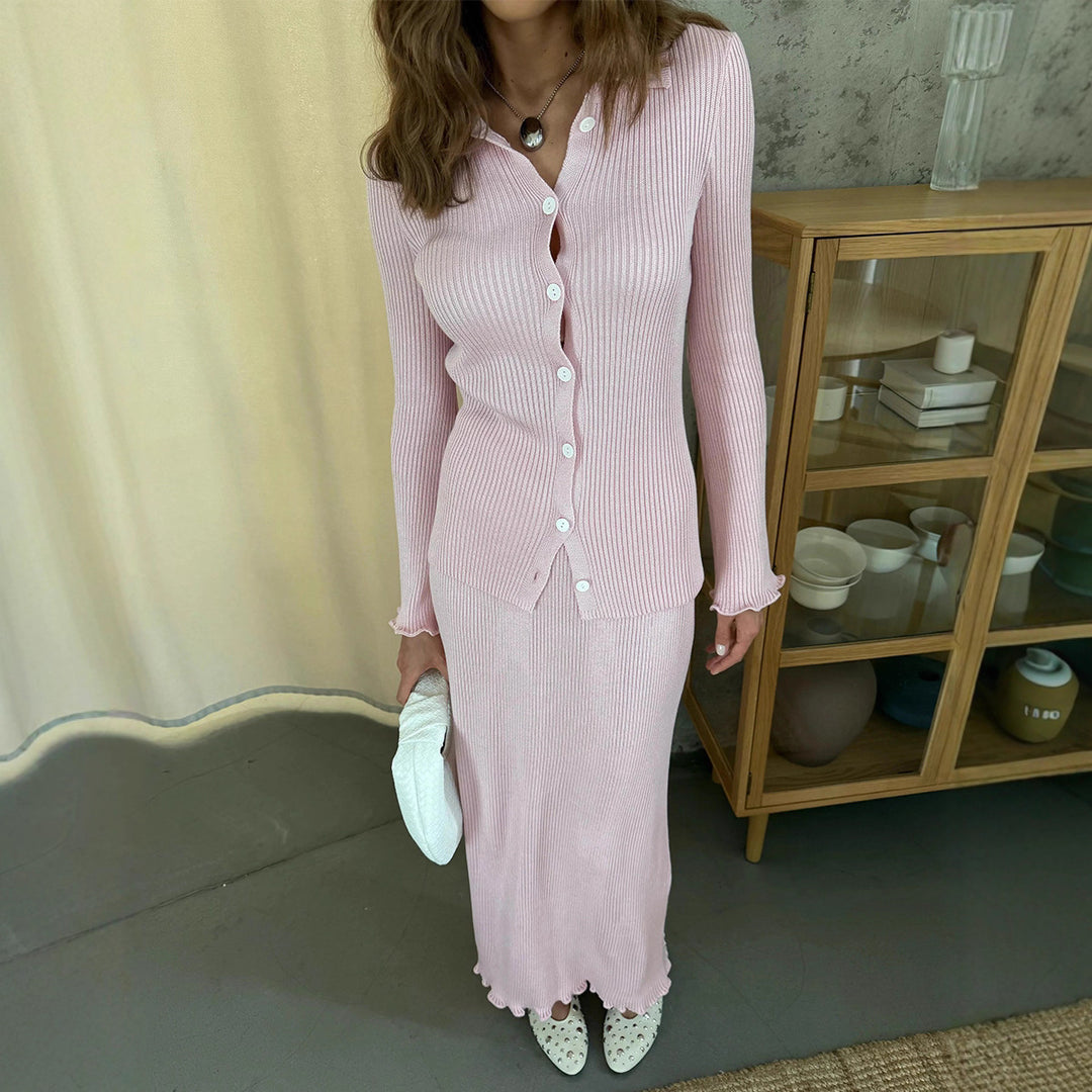 Knit dress for women with matching cardigan Lune London