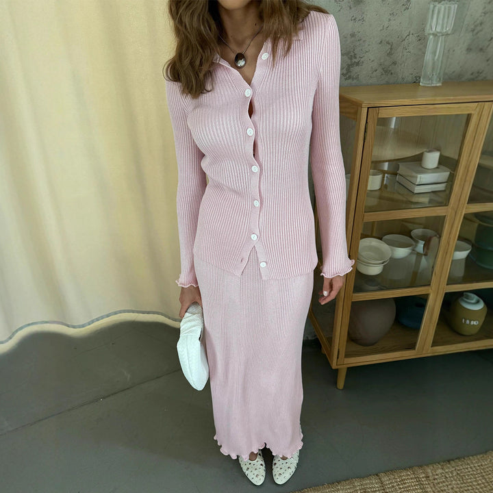Knit dress for women with matching cardigan Lune London