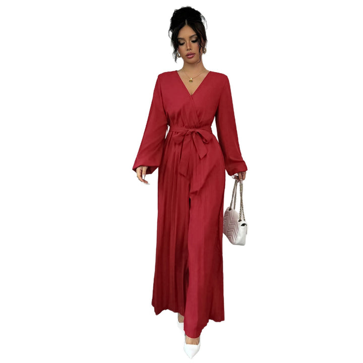 Women’s jumpsuit with pleats and belt Lune London