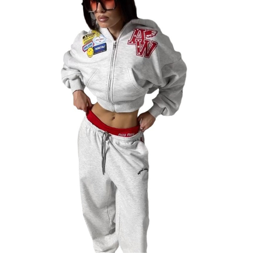 Women's leisure set with hooded jackets and casual pants Lune London