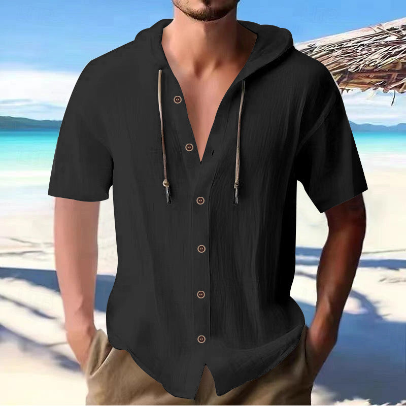 Casual short-sleeve shirt for men with hood Lune London