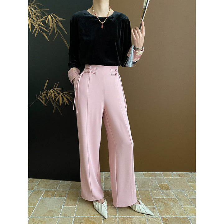 Ladies Elegant Palazzo Pants with Side Ties Chic & Stil