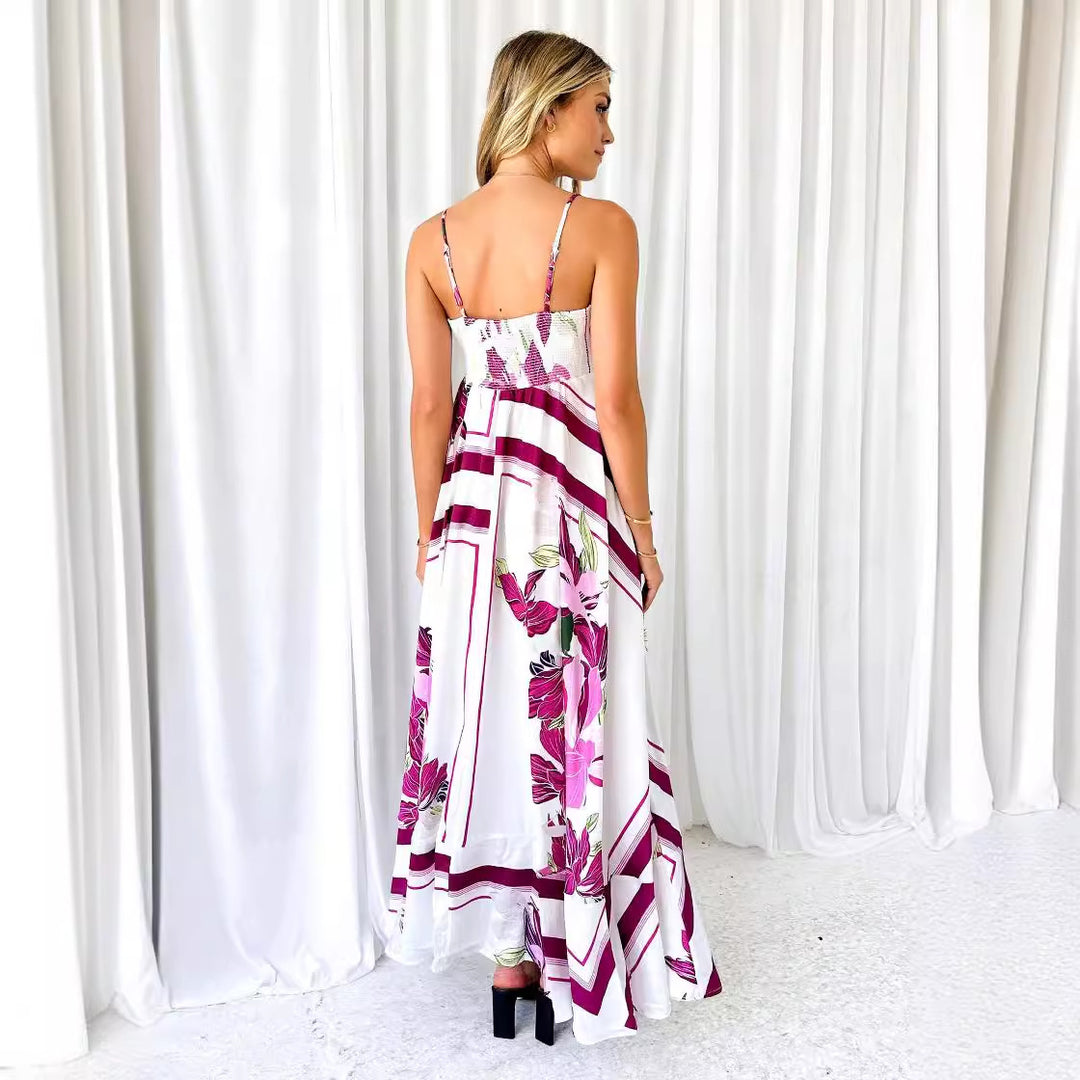 Maxi dress for women with an airy cut and modern graphic accents Chic & Stil