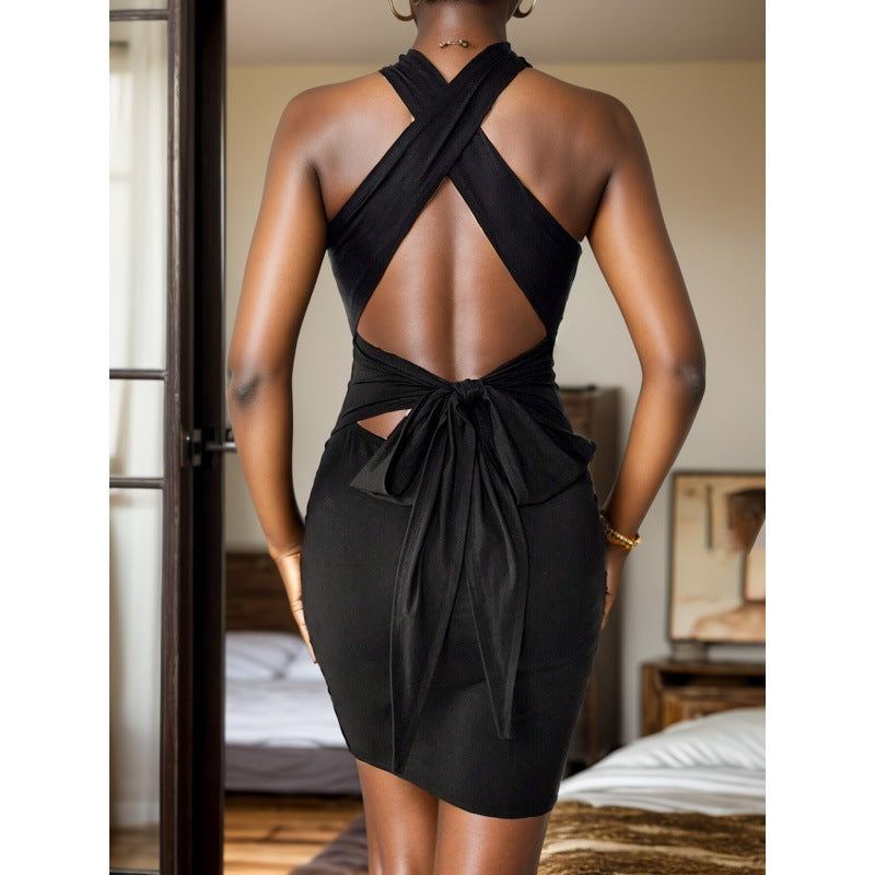 Chic and Stylish Women's Mini Halter Bodycon Dress