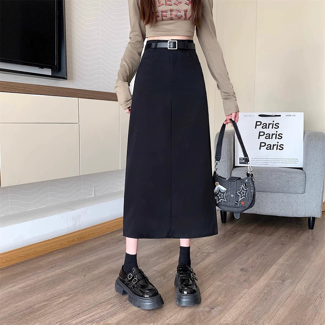 Jupe maxi élégante pour femmes avec taille haute et poches latérales Chic & Stil