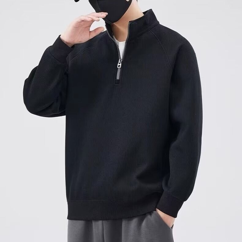Men's sweater with high collar and zipper Lune London