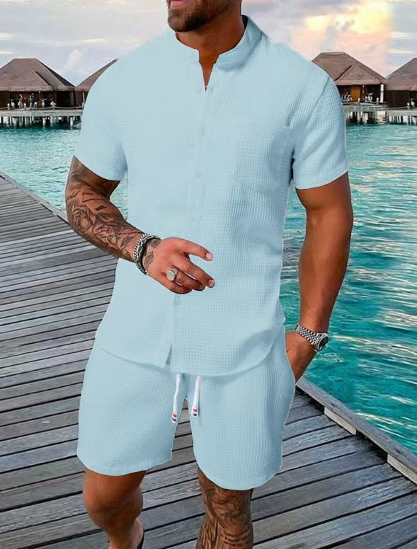 Casual short-sleeved shirts for men with matching shorts Lune London