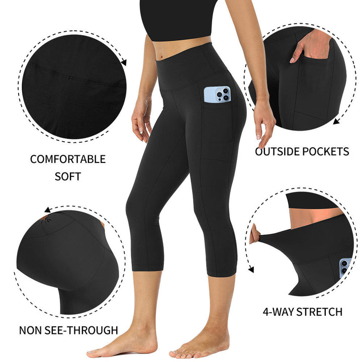 Women's Compression Leggings with Tummy Control and Side Pockets Lune London
