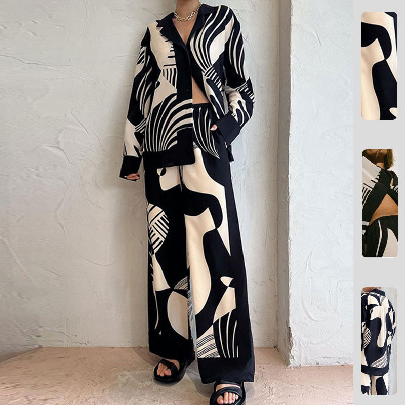 Ensemble en tissu à la mode pour femmes avec motif graphique Chic & Stil