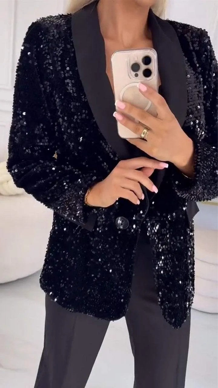 Ladies Shimmering Blazer Lune London