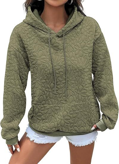 Hoodie femme avec embossage floral et coupe généreuse Chic & Stil