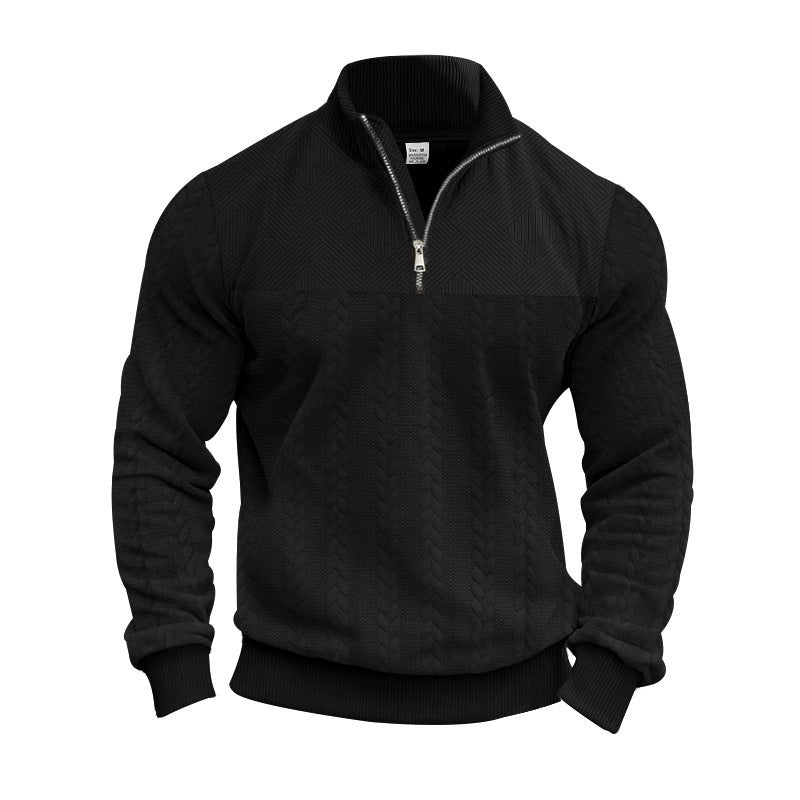 Structured sweater for men with half-zip Lune London