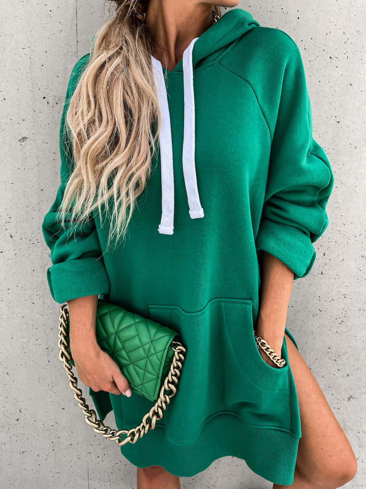 Robe hoodie pour femme avec capuche et fentes latérales Chic & Stil