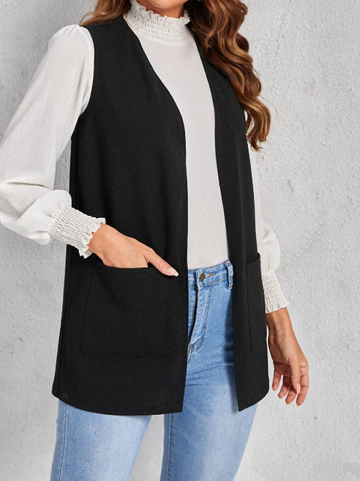 Gilet long réversible pour femmes avec poches Chic & Stil