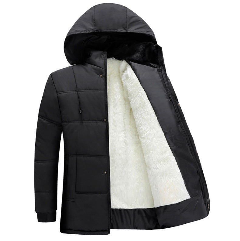 Men's winter jacket quilted with insulating hood and soft inner lining Lune London