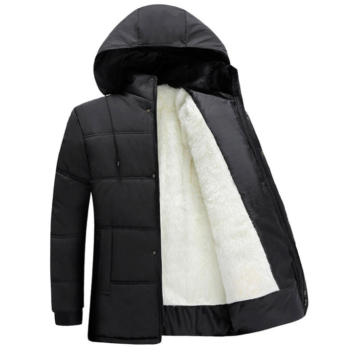 Men's winter jacket quilted with insulating hood and soft inner lining Lune London