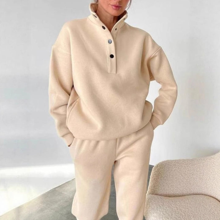 Women comfortable and stylish hoodie with snap button closure Lune London