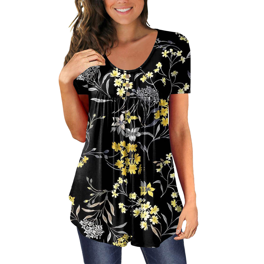 Women Casual Tunic with Chic Floral Print and Style