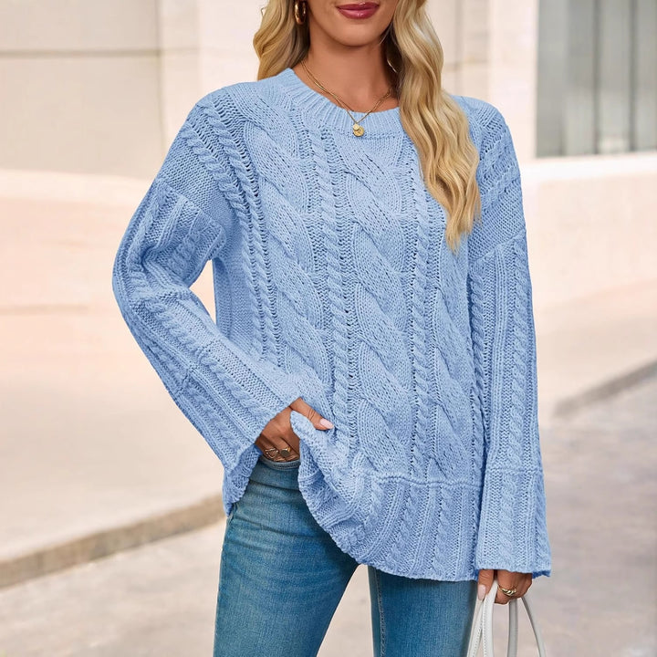 Oversized knitted sweater for women with twisted pattern Lune London