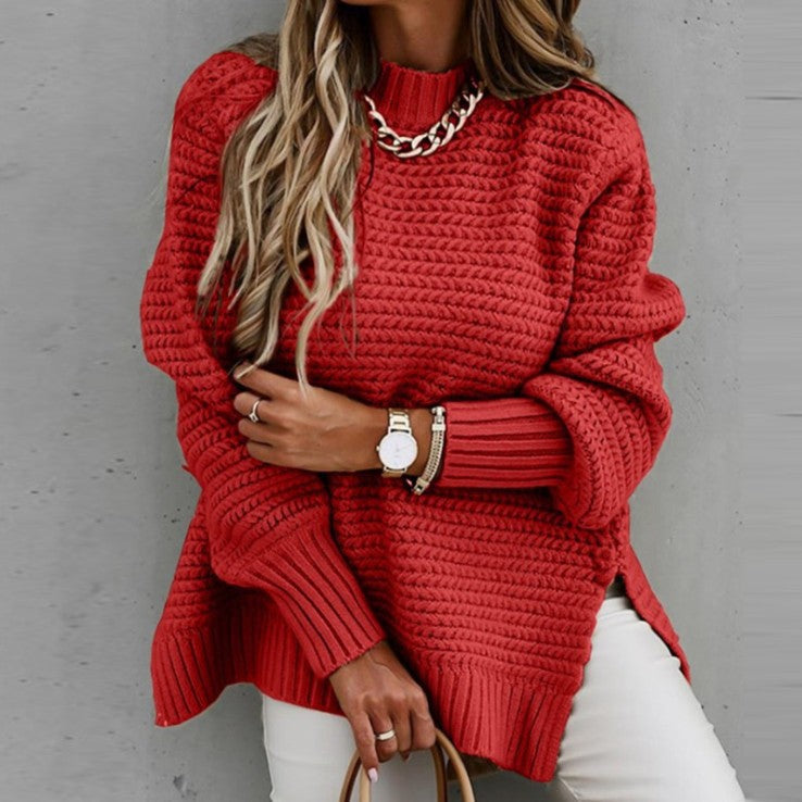 Cozy knitted sweater for women with textured pattern and loose fit Lune London