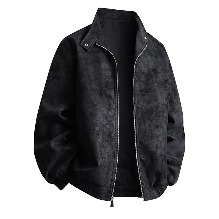 Stylish synthetic leather jacket for men with modern design and elastic cuffs Lune London