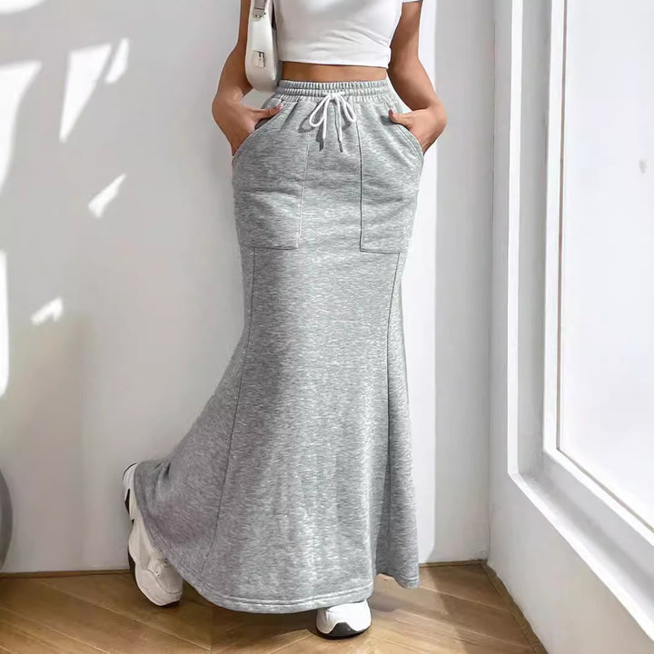 Jupe maxi en sweat femme avec taille élastique et poches pratiques Chic & Stil