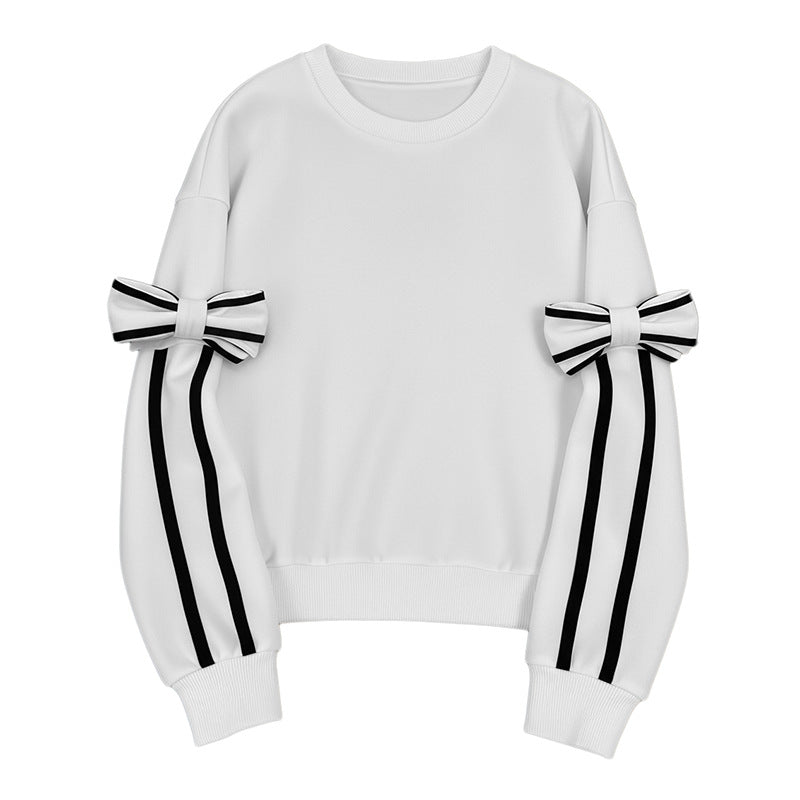 Elegant sweatshirt for women with bow sleeves Lune London