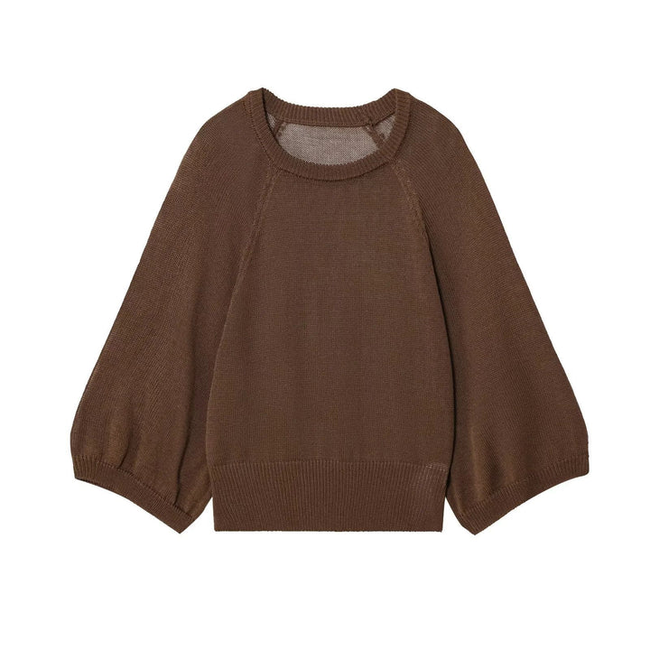 Pull femme décontracté avec manches larges et taille élastique Lune London