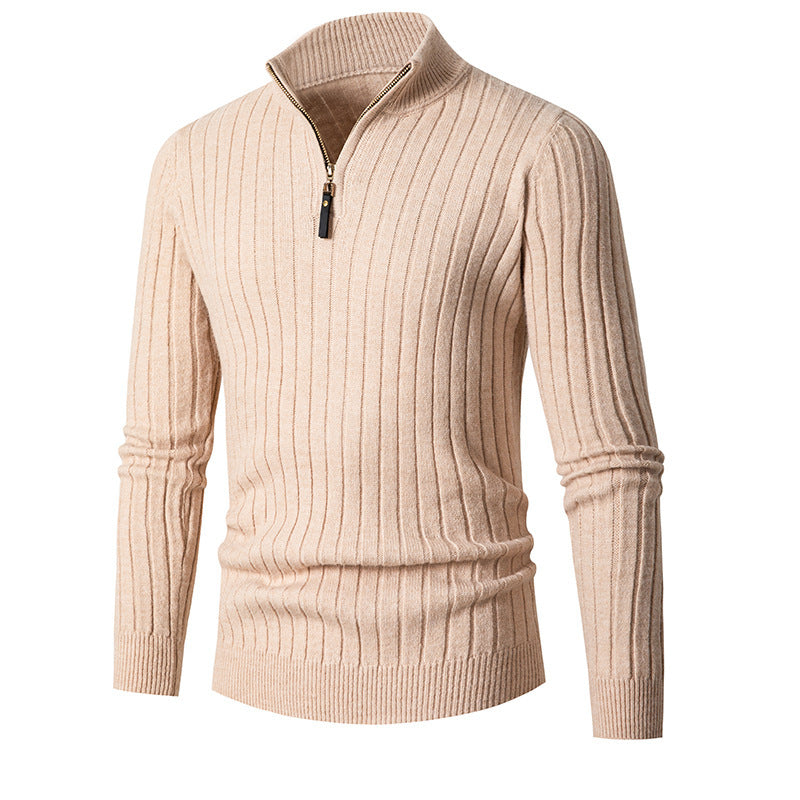 High collar pullover with zipper for men Lune London