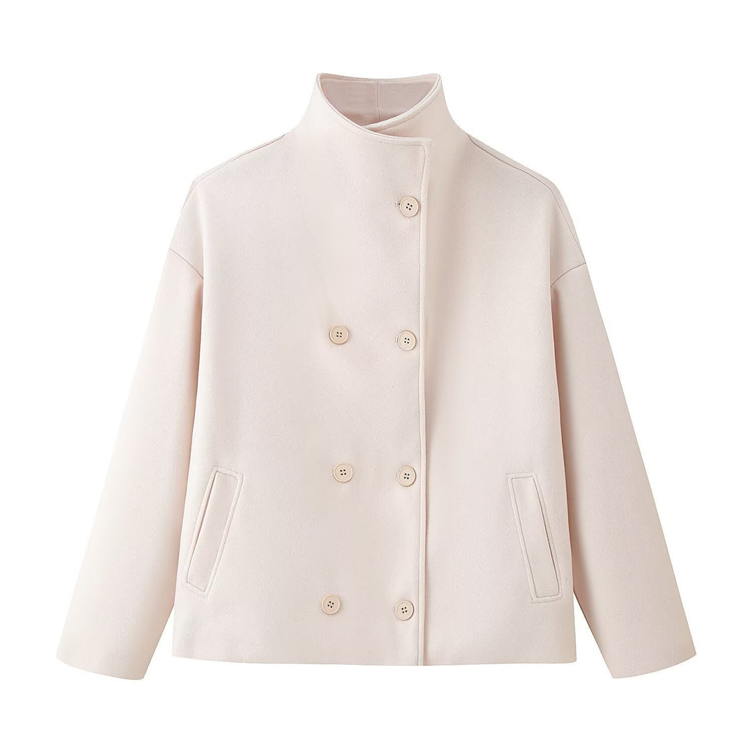 Stylish wool jacket for women with double-breasted buttons Lune London