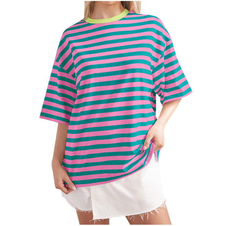Casual oversized T-shirt for women with wide stripes Lune London