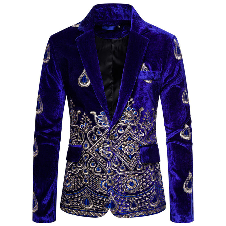 Elegant velvet jacket for men with elaborate decorations Lune London