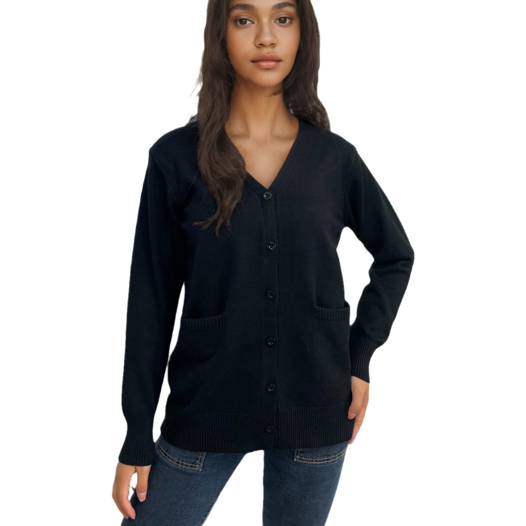 Women’s knit jacket with button closure and practical pockets Lune London