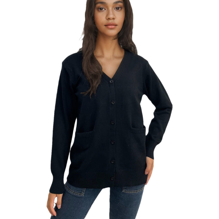 Women’s knit jacket with button closure and practical pockets Lune London