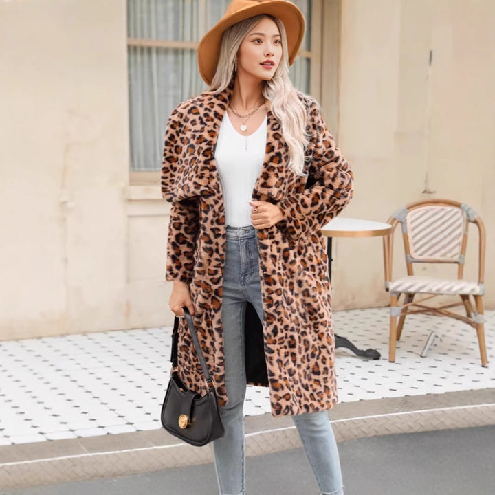 Lune London Leopard Print Faux Fur Coat for Women