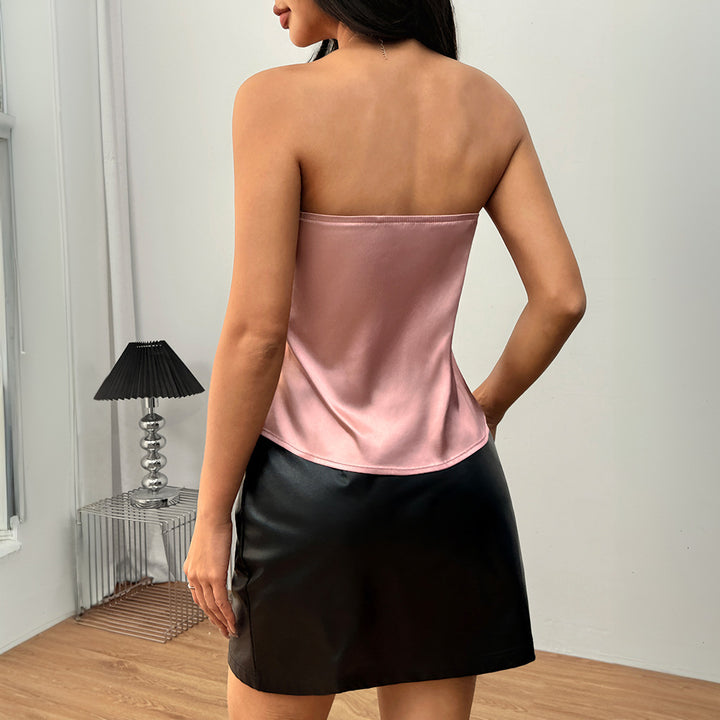 Top en chiffon sans bretelles pour femmes avec coupe fluide Chic & Stil