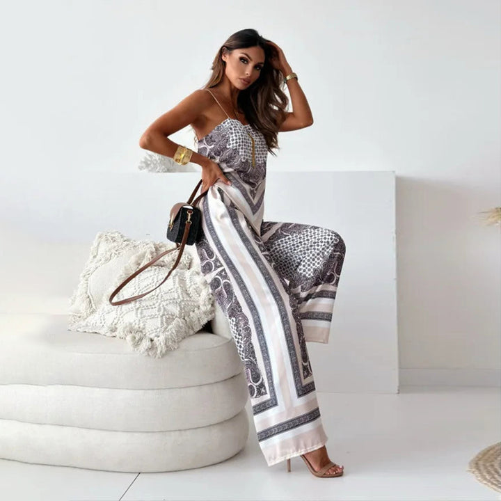 Ladies jumpsuit with wide legs and elegant pattern Lune London