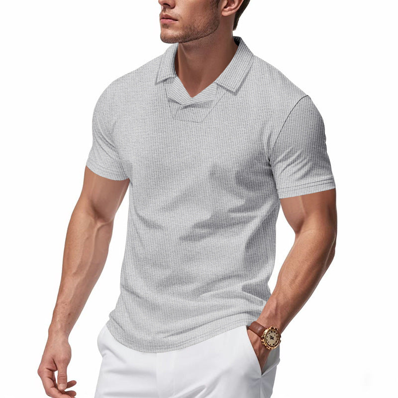 Short sleeve polo shirt for men with modern structure design Lune London
