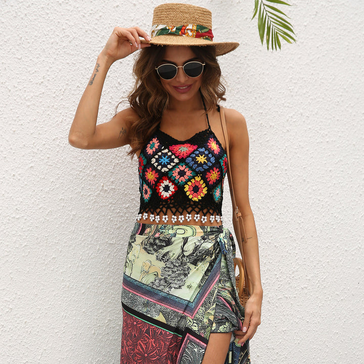 Lune London Floral Crochet Strap Top for Women