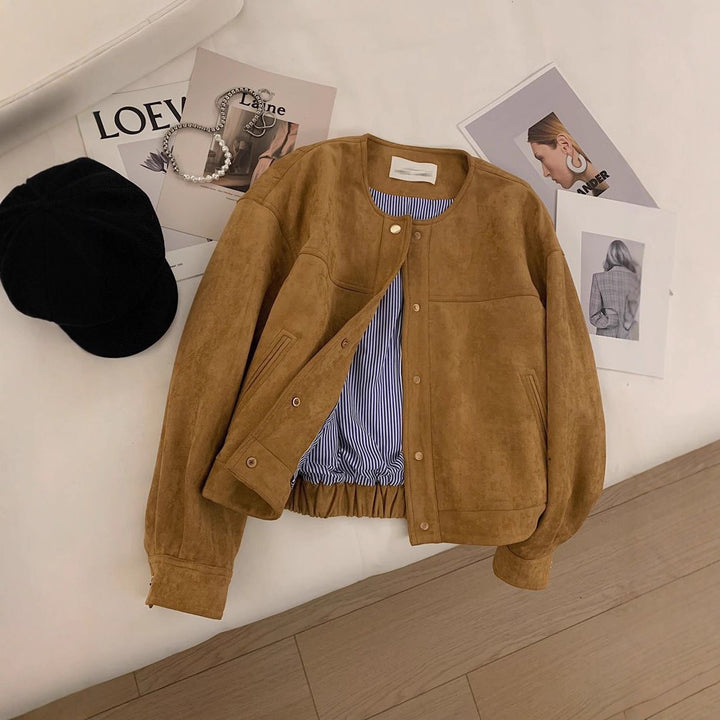 Veste en daim pour femmes avec taille élastique Chic & Stil
